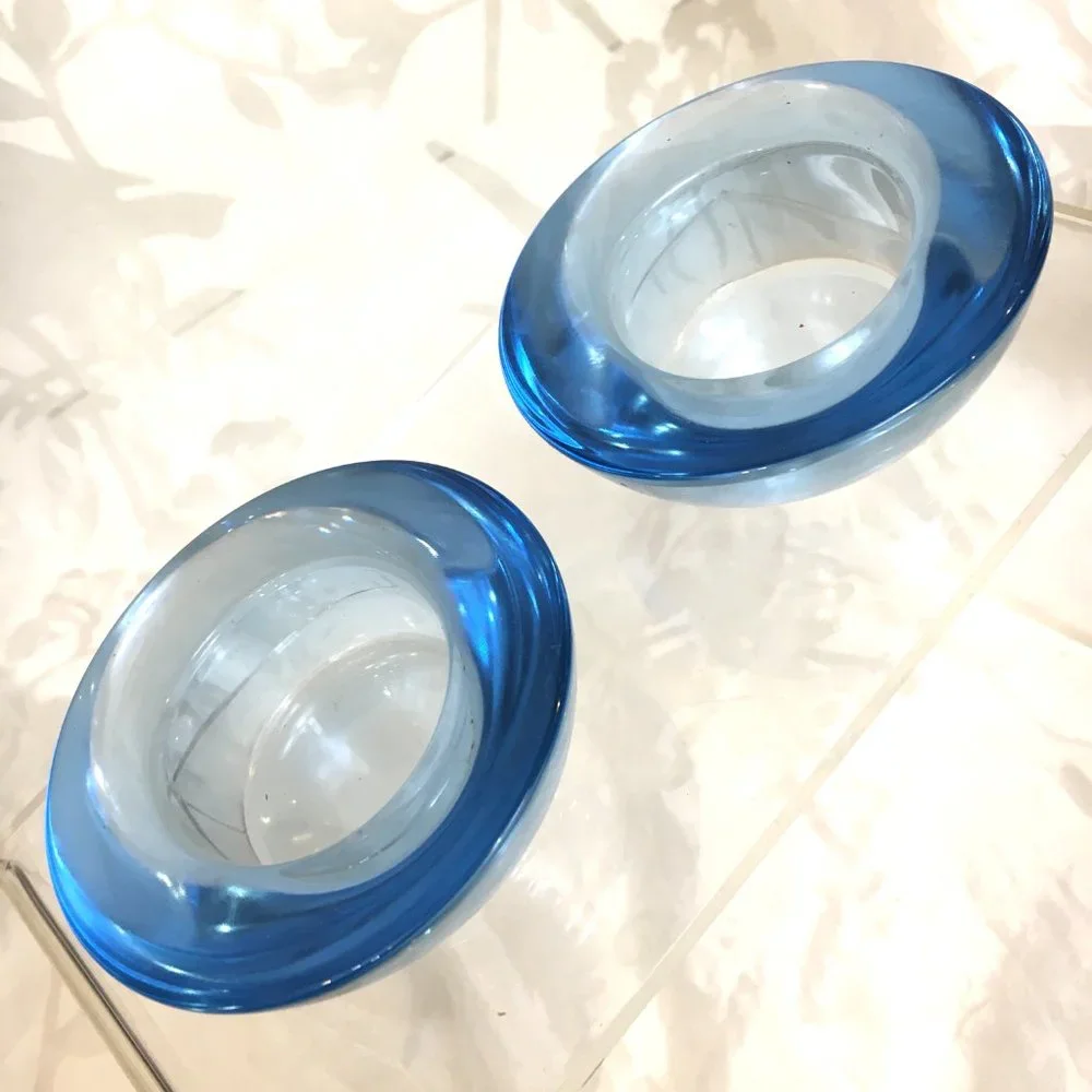 IKEA Blue Glass Votives Set of two